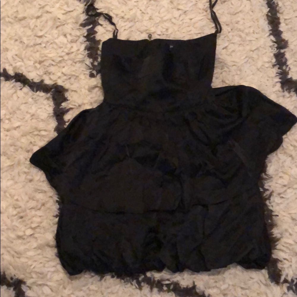 Laila Azhar black silk mini dress zip up size 6 - Picture 2 of 5